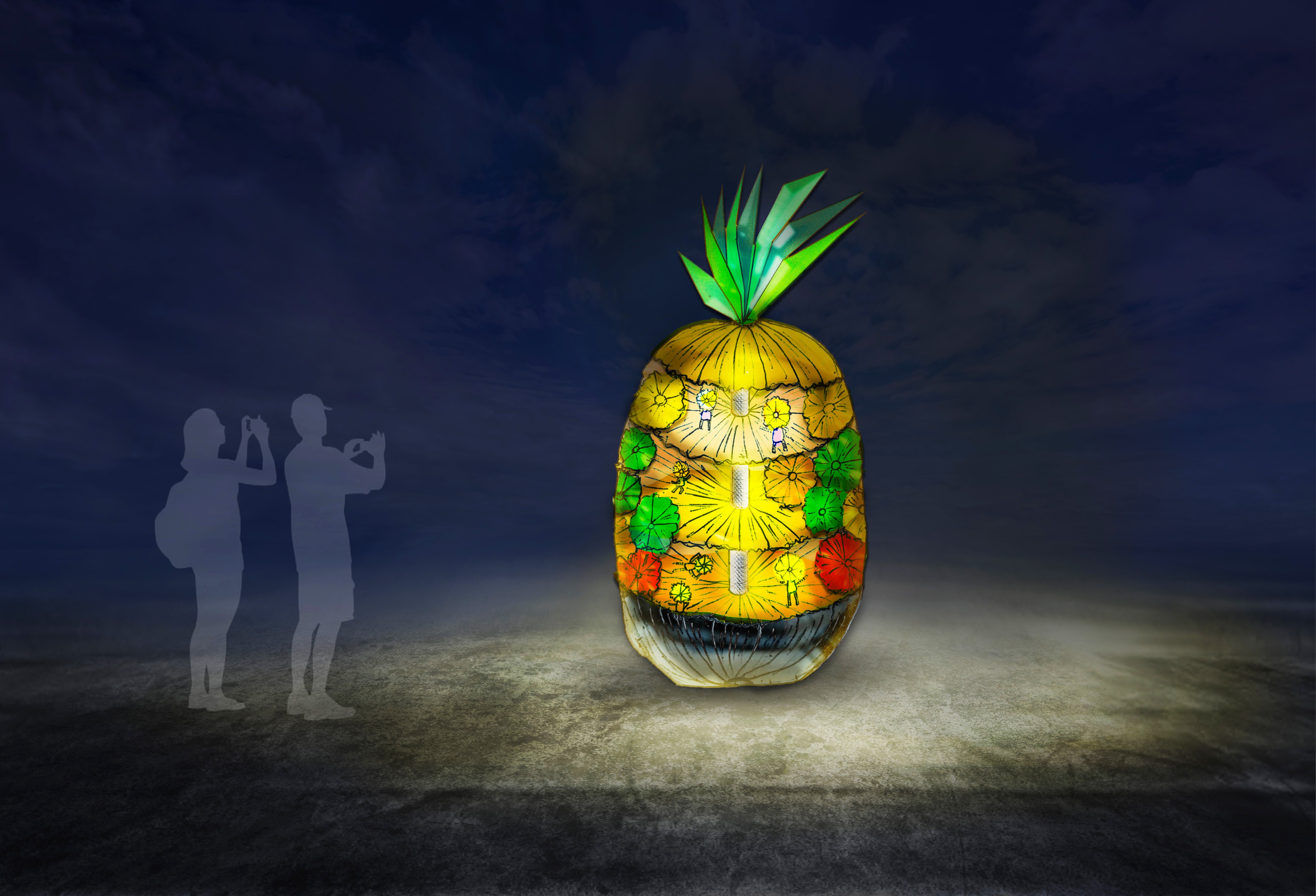 Pineapples in Full Flourish