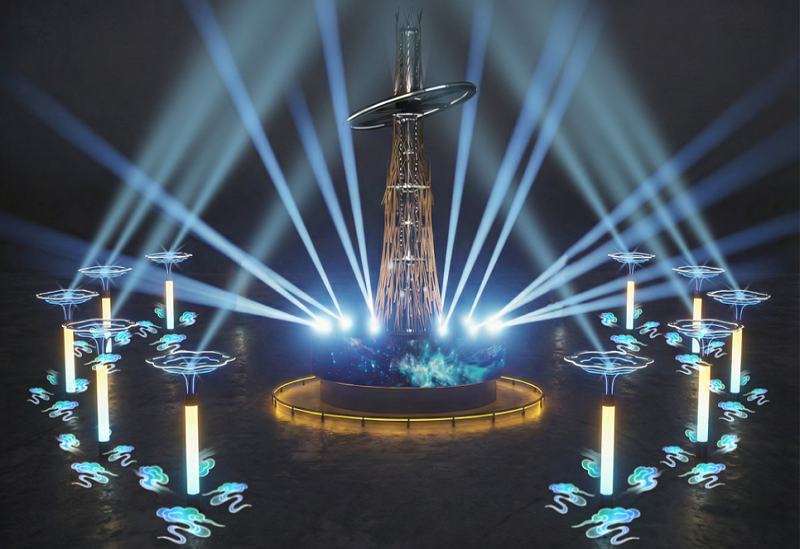 主燈兩側光環境-雲光之樹