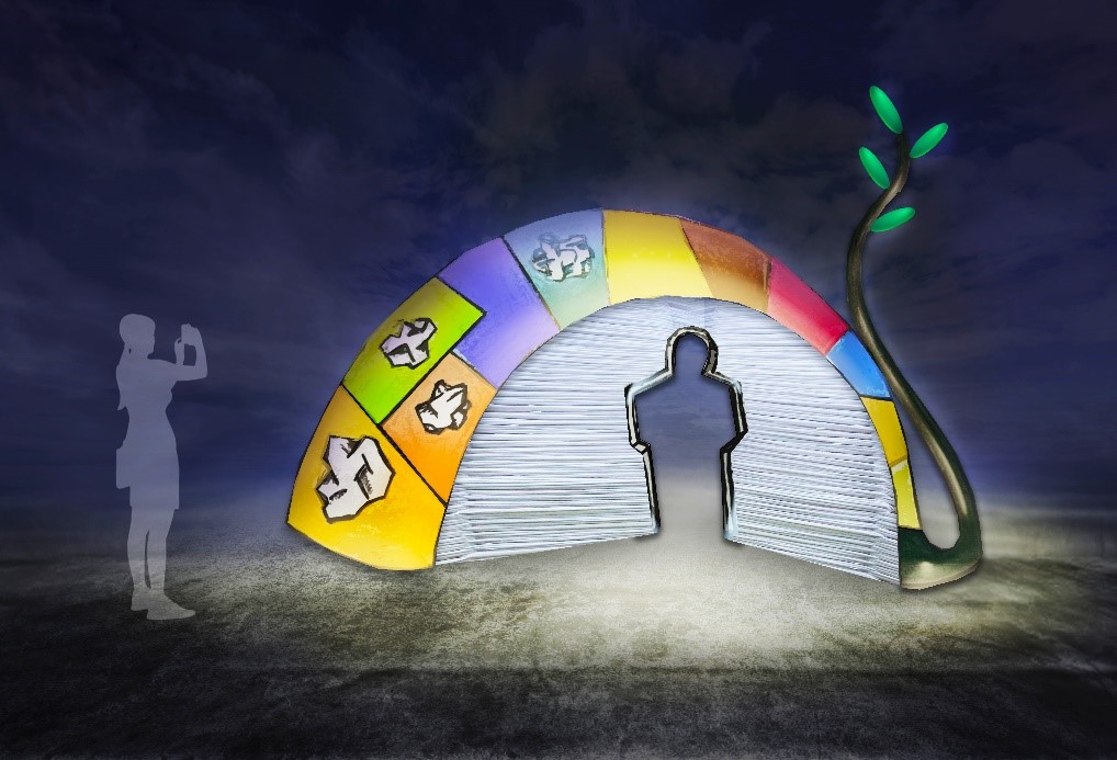 소금 결정 무지개다리